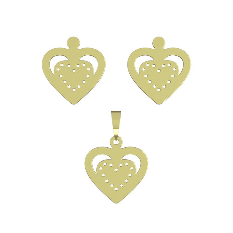 نیم ست طلا 18 عیار زنانه مدوپد مدل قلب کد NA11495
