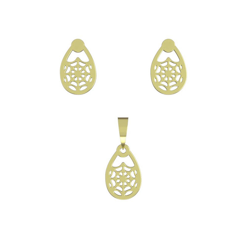 نیم ست طلا 18 عیار زنانه مدوپد مدل هندسی کد NA11496