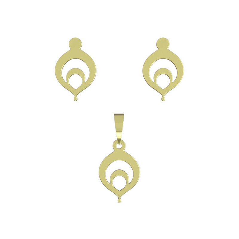 نیم ست طلا 18 عیار زنانه مدوپد مدل هندسی کد NA11498