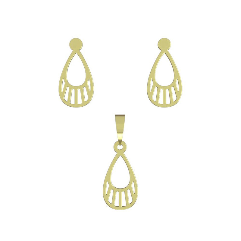 نیم ست طلا 18 عیار زنانه مدوپد مدل هندسی کد NA11499