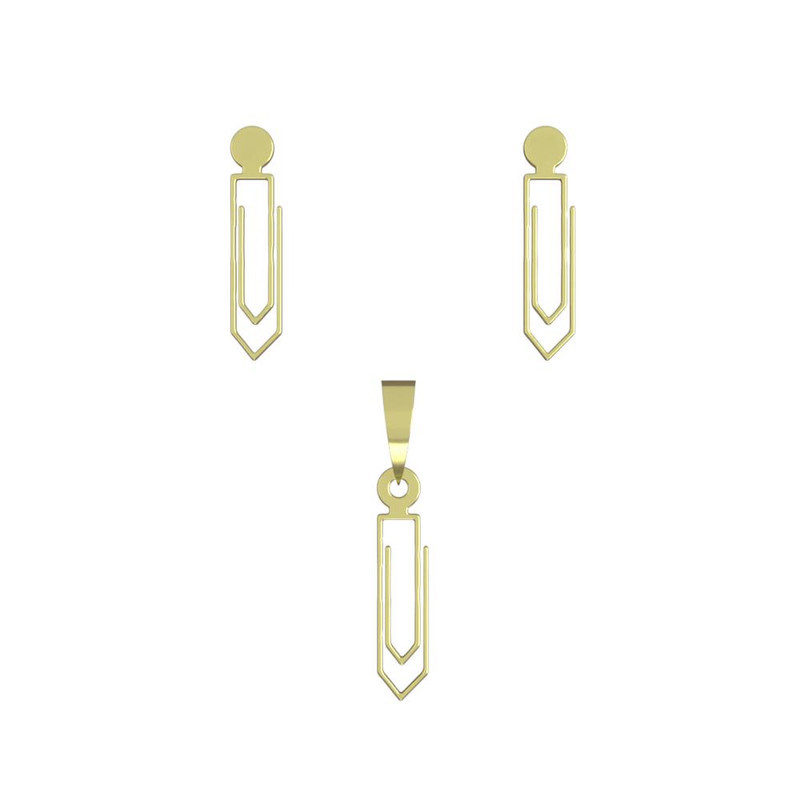 نیم ست طلا 18 عیار زنانه مدوپد مدل کلیپس کد NA11502