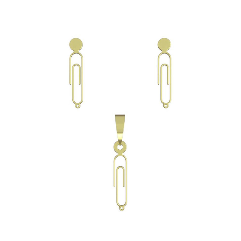 نیم ست طلا 18 عیار زنانه مدوپد مدل کلیپس کد NA11503