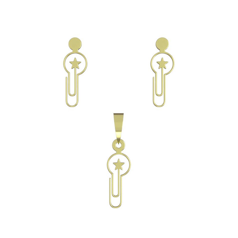 نیم ست طلا 18 عیار زنانه مدوپد مدل کلیپس کد NA11504