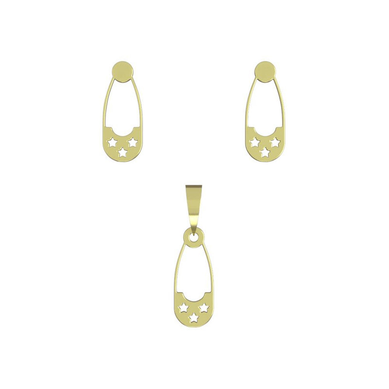 نیم ست طلا 18 عیار زنانه مدوپد مدل سنجاق کد NA11508