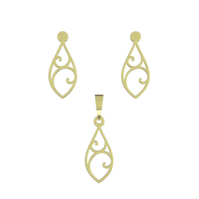 نیم ست طلا 18 عیار زنانه مدوپد مدل هندسی کد NA11509