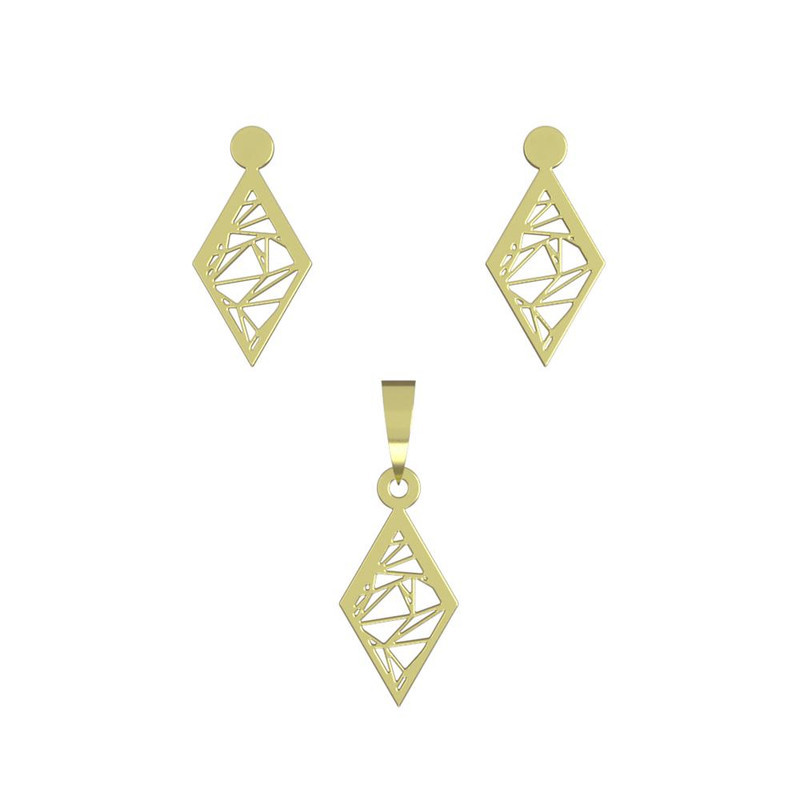 نیم ست طلا 18 عیار زنانه مدوپد مدل لوزی کد NA11510