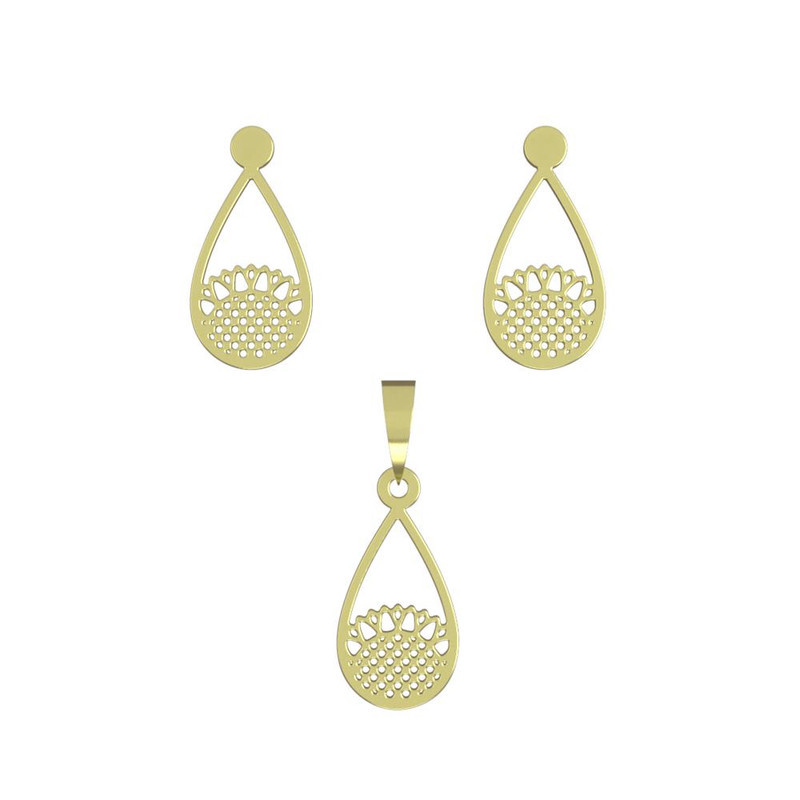 نیم ست طلا 18 عیار زنانه مدوپد مدل گل کد NA11513