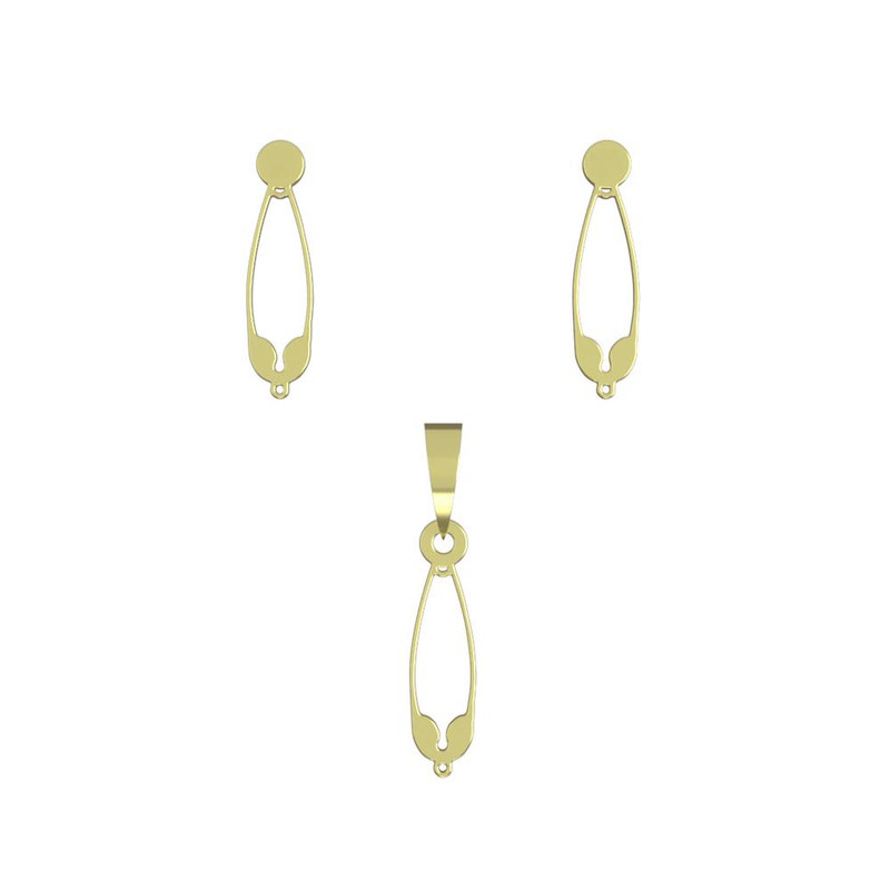 نیم ست طلا 18 عیار زنانه مدوپد مدل سنجاق کد NA11515