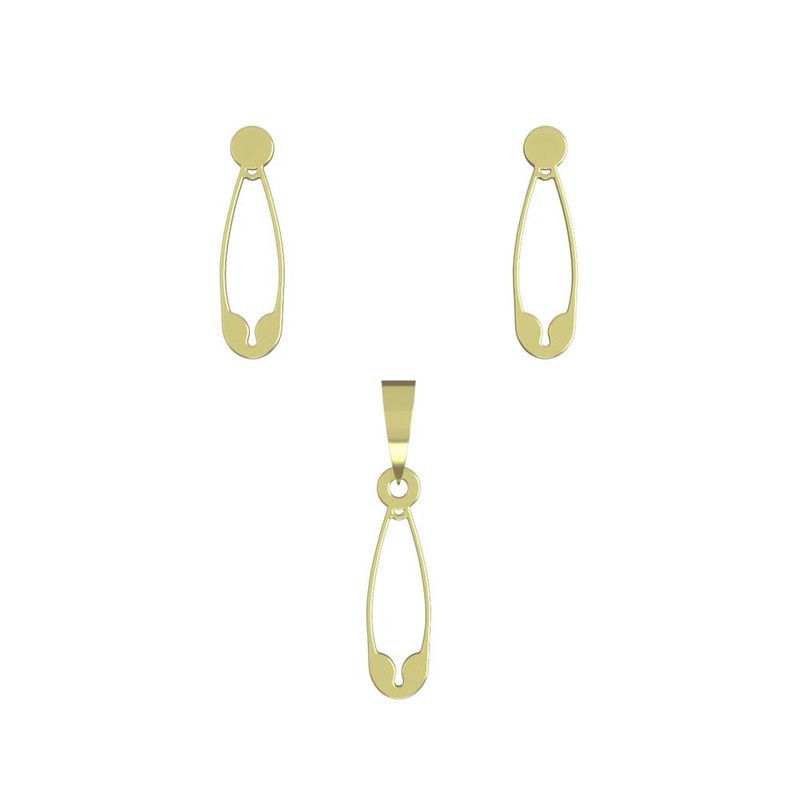 نیم ست طلا 18 عیار زنانه مدوپد مدل سنجاق کد NA11516