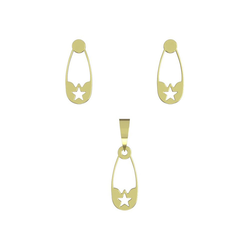 نیم ست طلا 18 عیار زنانه مدوپد مدل سنجاق ستاره کد NA11517