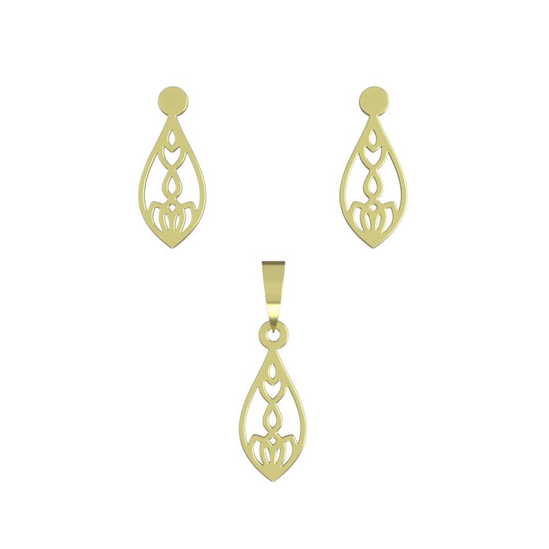 نیم ست طلا 18 عیار زنانه مدوپد مدل اشک کد NA11518