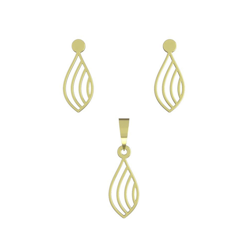 نیم ست طلا 18 عیار زنانه مدوپد مدل اشک کد NA11520