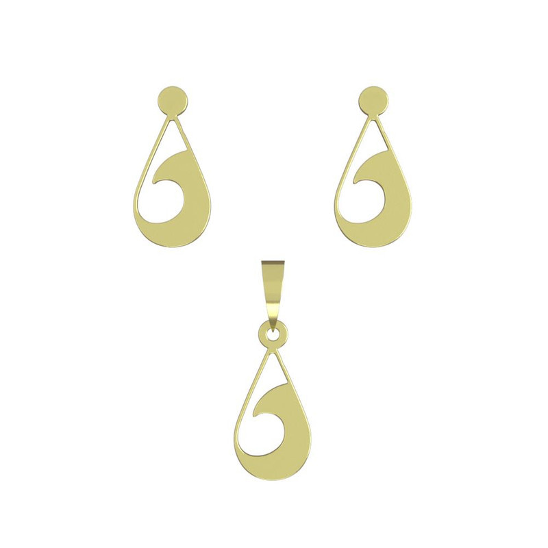 نیم ست طلا 18 عیار زنانه مدوپد مدل هندسی کد NA11527