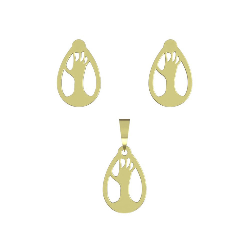 نیم ست طلا 18 عیار زنانه مدوپد مدل دست کد NA11533