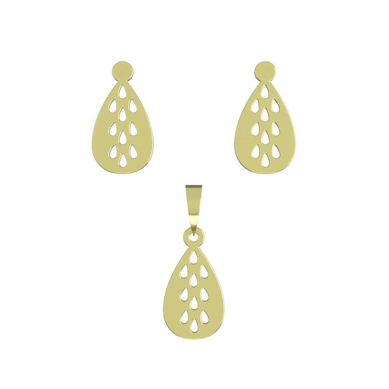 نیم ست طلا 18 عیار زنانه مدوپد مدل اشک کد NA11535