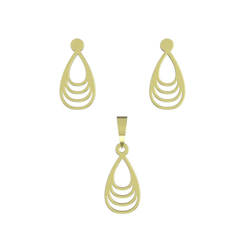 نیم ست طلا 18 عیار زنانه مدوپد مدل اشک کد NA11538