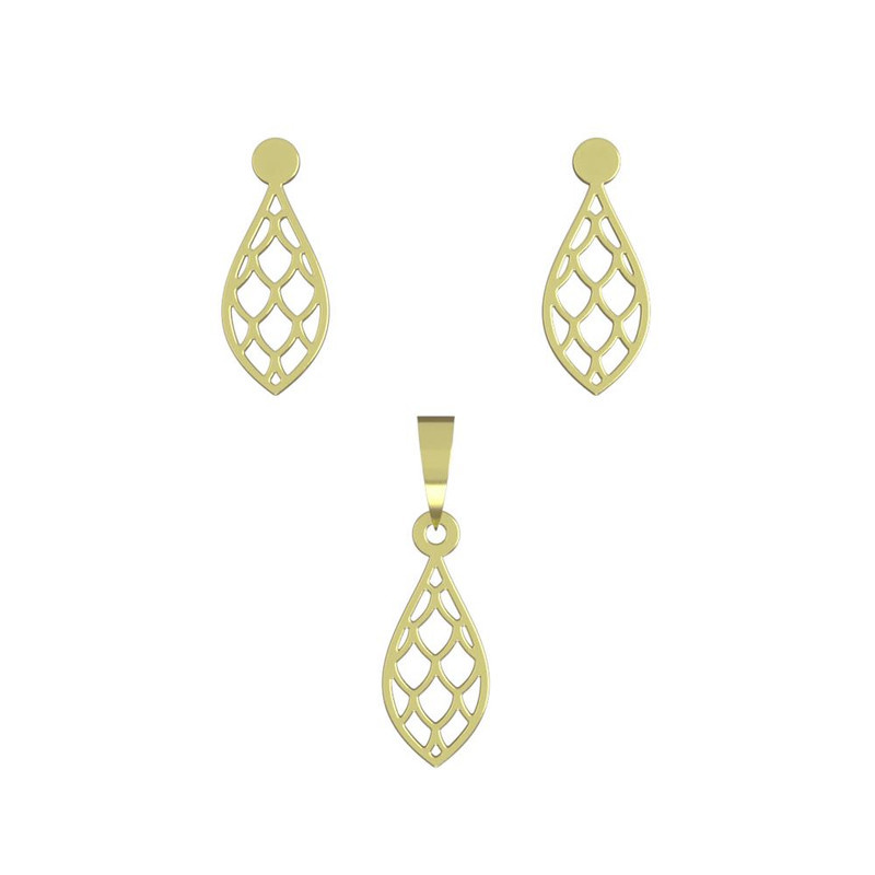 نیم ست طلا 18 عیار زنانه مدوپد مدل اشک کد NA11547