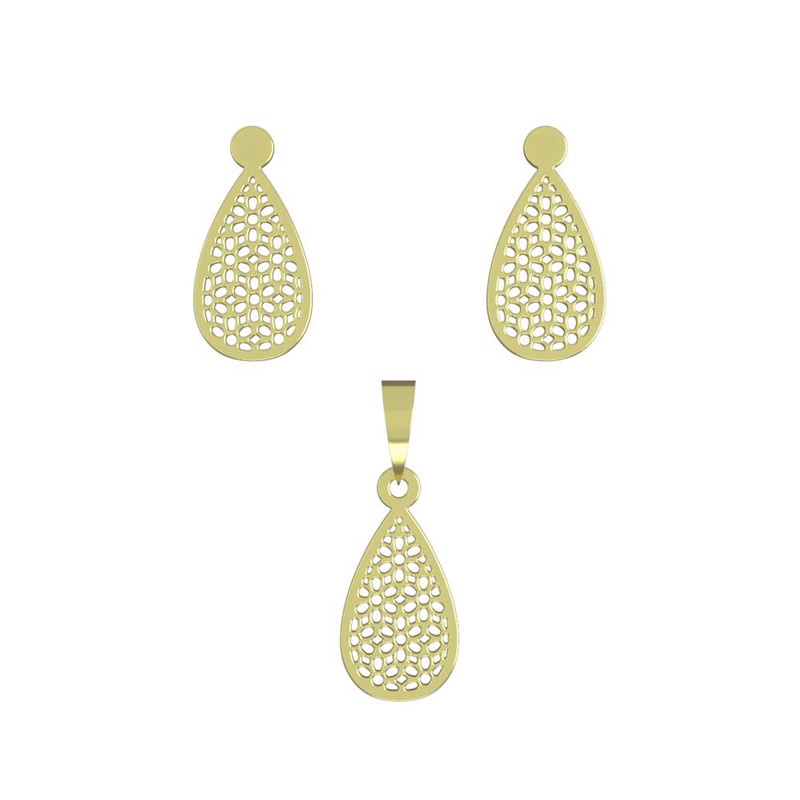 نیم ست طلا 18 عیار زنانه مدوپد مدل اشک کد NA11551