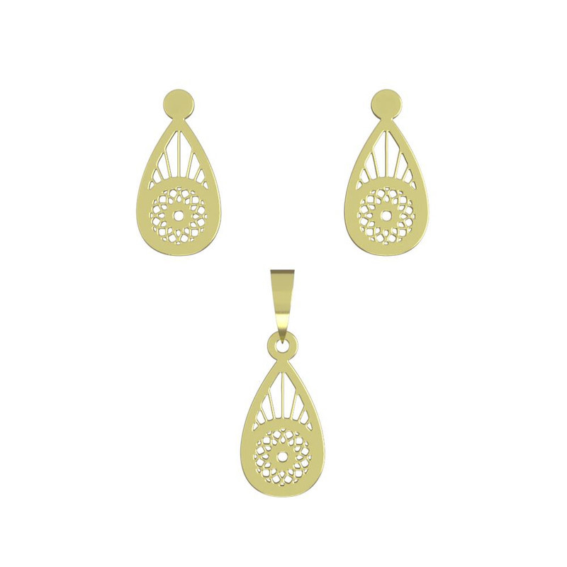 نیم ست طلا 18 عیار زنانه مدوپد مدل اشک کد NA11552