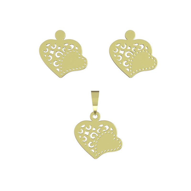 نیم ست طلا 18 عیار زنانه مدوپد مدل قلب کد NA11553