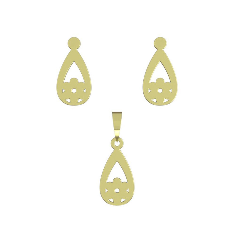 نیم ست طلا 18 عیار زنانه مدوپد مدل گل کد NA11554