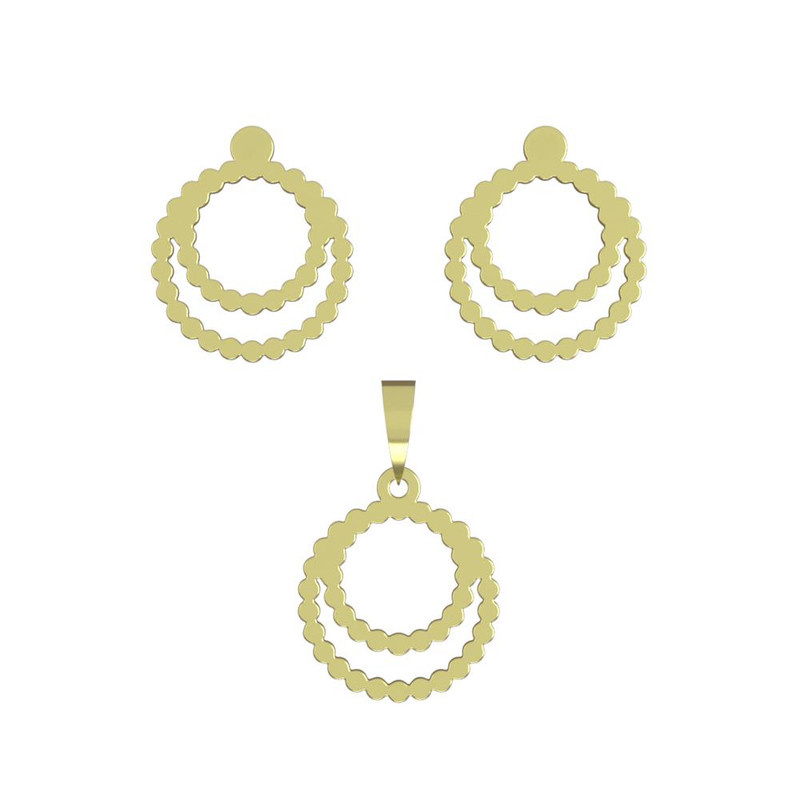 نیم ست طلا 18 عیار زنانه مدوپد مدل حلقه کد NA11556