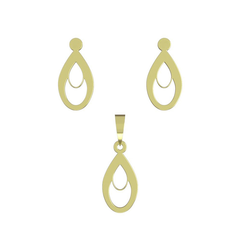 نیم ست طلا 18 عیار زنانه مدوپد مدل اشک کد NA11558