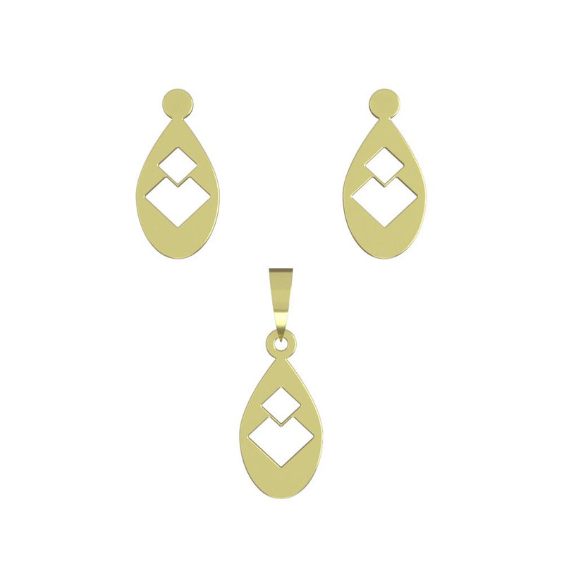 نیم ست طلا 18 عیار زنانه مدوپد مدل اشک کد NA11559