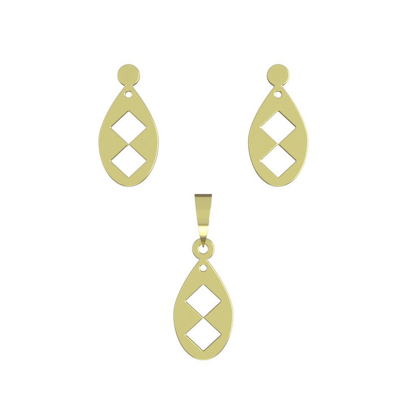 نیم ست طلا 18 عیار زنانه مدوپد مدل اشک کد NA11561