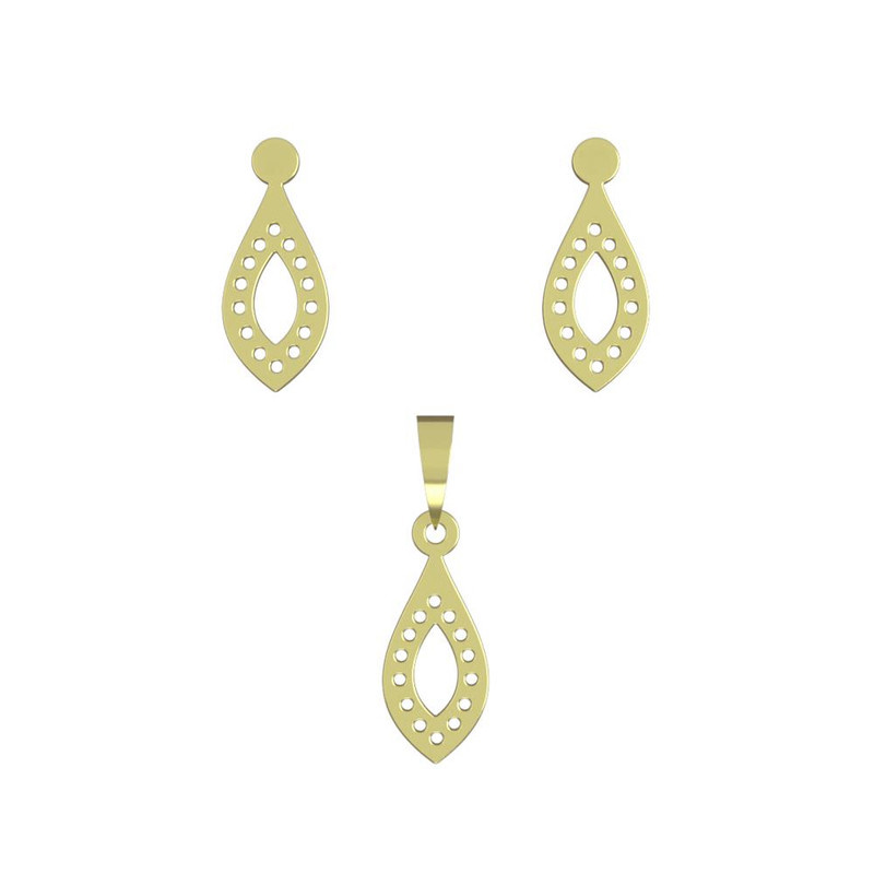 نیم ست طلا 18 عیار زنانه مدوپد مدل اشک کد NA11568