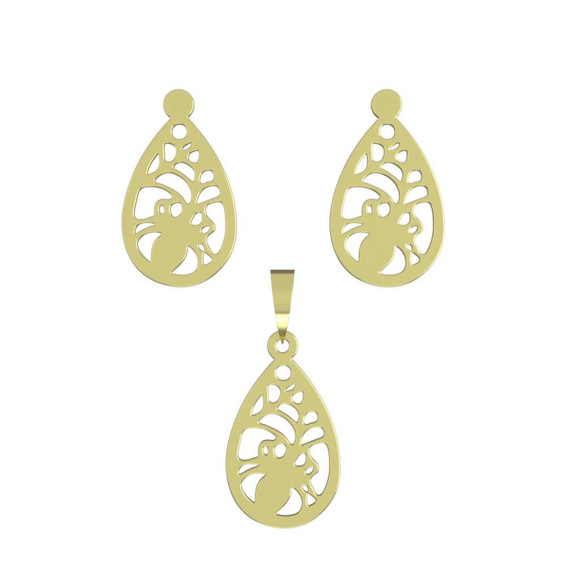 نیم ست طلا 18 عیار زنانه مدوپد مدل هندسی کد NA11573