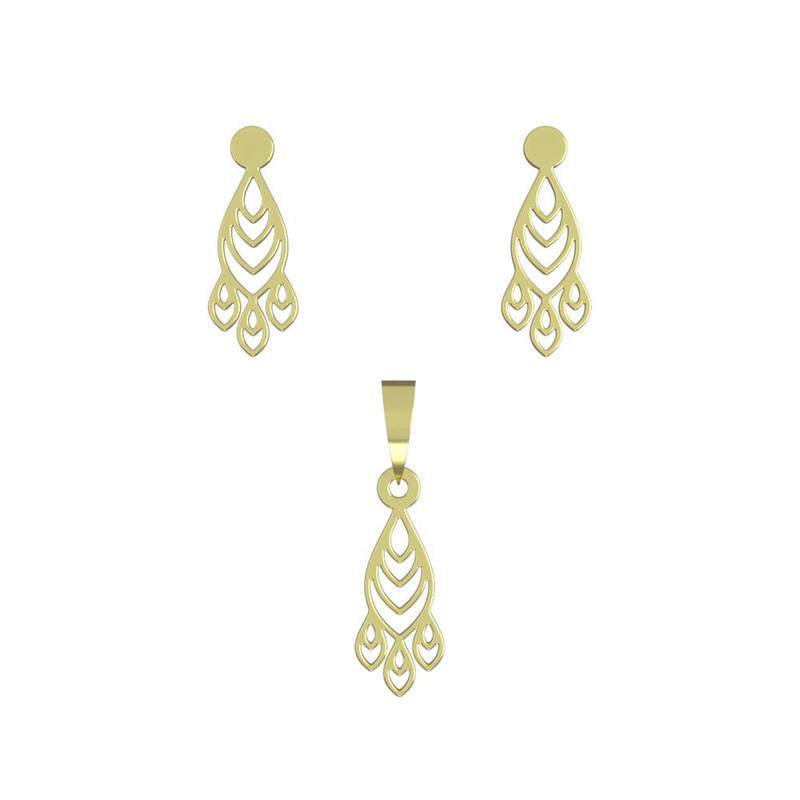 نیم ست طلا 18 عیار زنانه مدوپد مدل هندسی کد NA11574