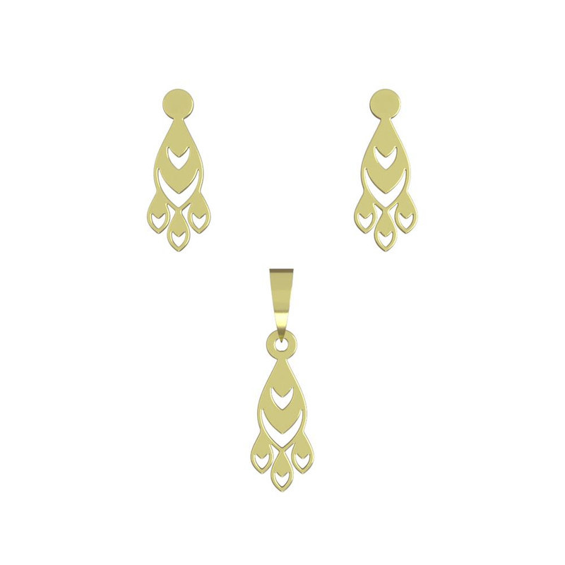 نیم ست طلا 18 عیار زنانه مدوپد مدل هندسی کد NA11575