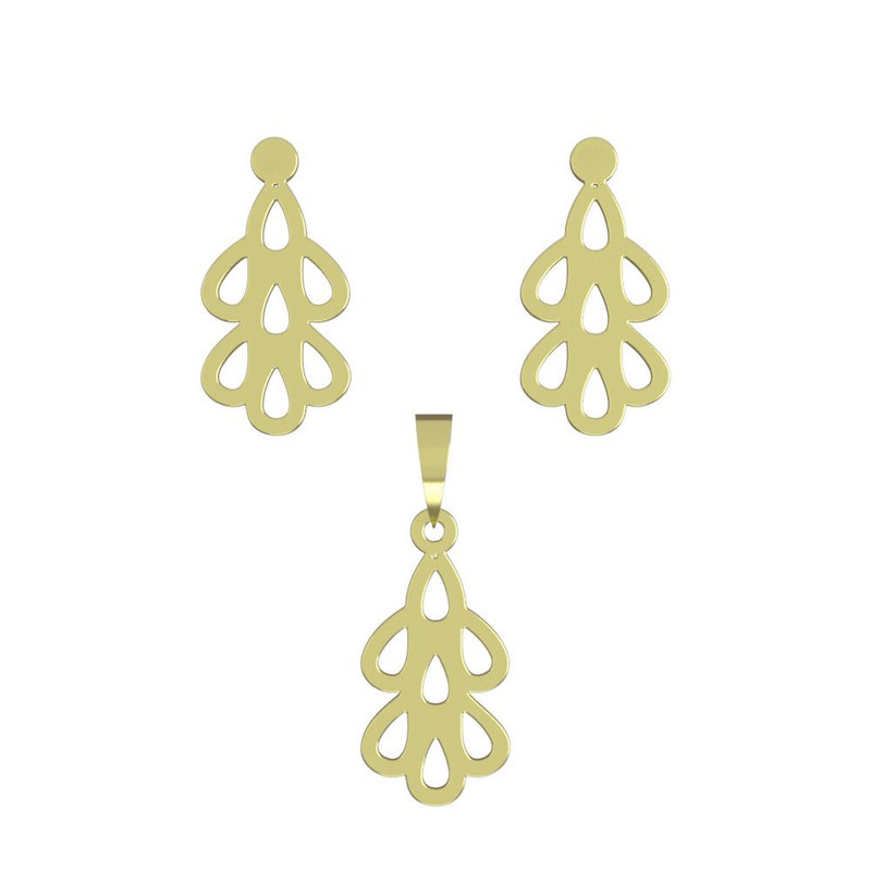 نیم ست طلا 18 عیار زنانه مدوپد مدل هندسی کد NA11585