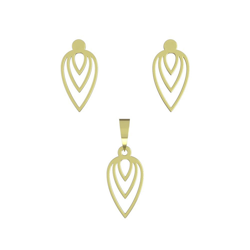 نیم ست طلا 18 عیار زنانه مدوپد مدل هندسی کد NA11590