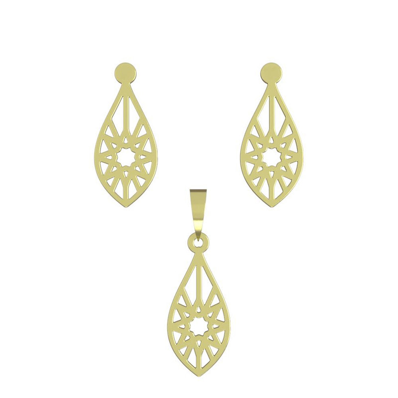 نیم ست طلا 18 عیار زنانه مدوپد مدل اشک کد NA11599