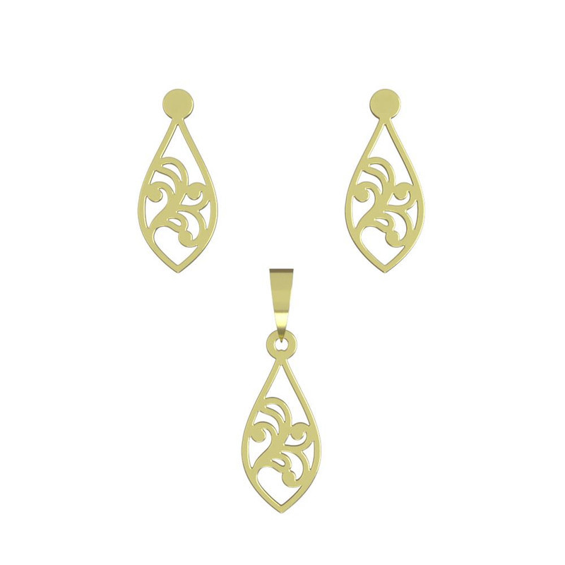 نیم ست طلا 18 عیار زنانه مدوپد مدل اشک کد NA11600