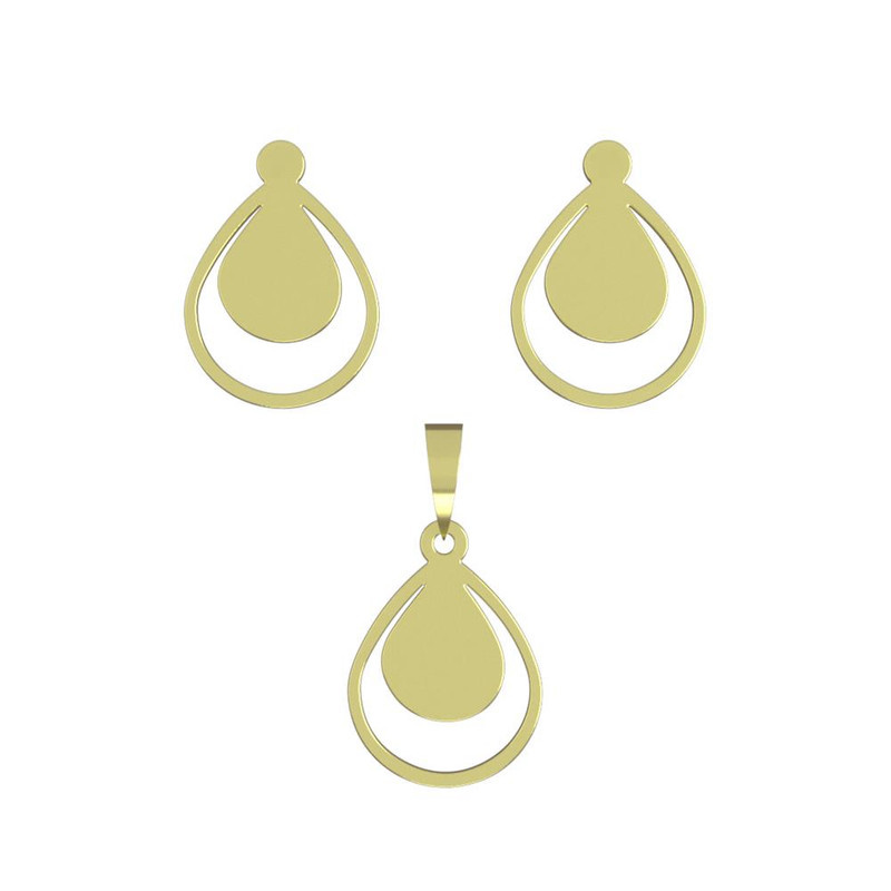 نیم ست طلا 18 عیار زنانه مدوپد مدل هندسی کد NA11602