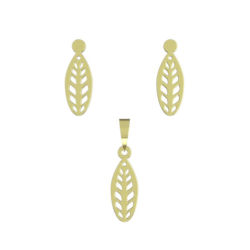 نیم ست طلا 18 عیار زنانه مدوپد مدل هندسی کد NA11609