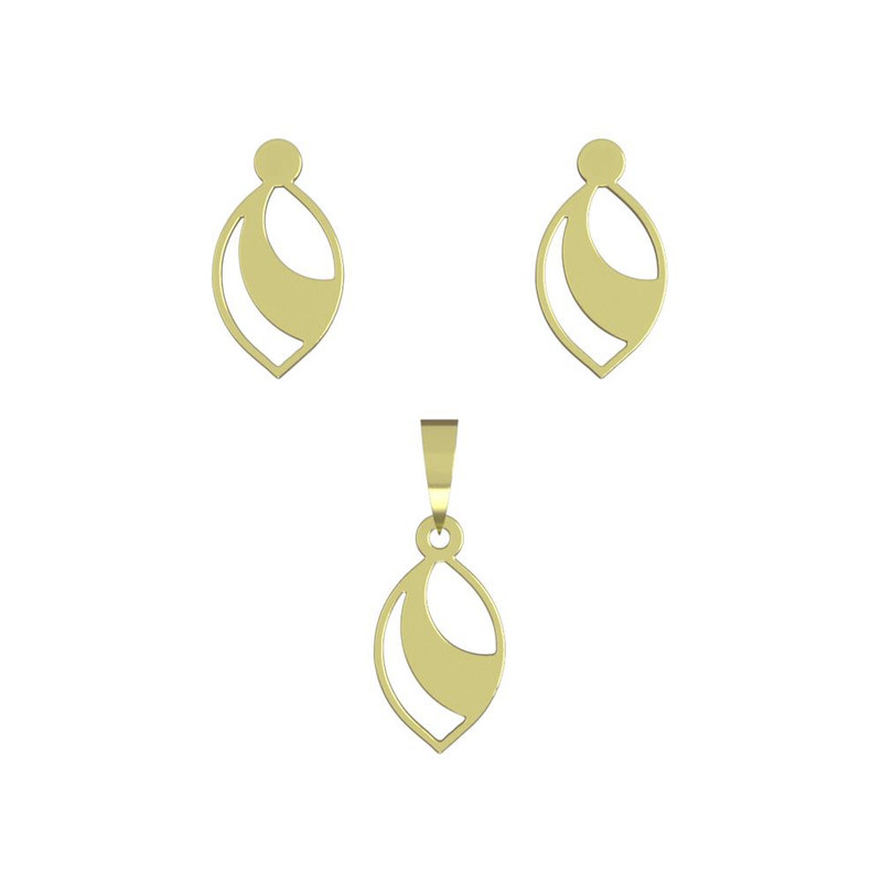 نیم ست طلا 18 عیار زنانه مدوپد مدل هندسی کد NA11611