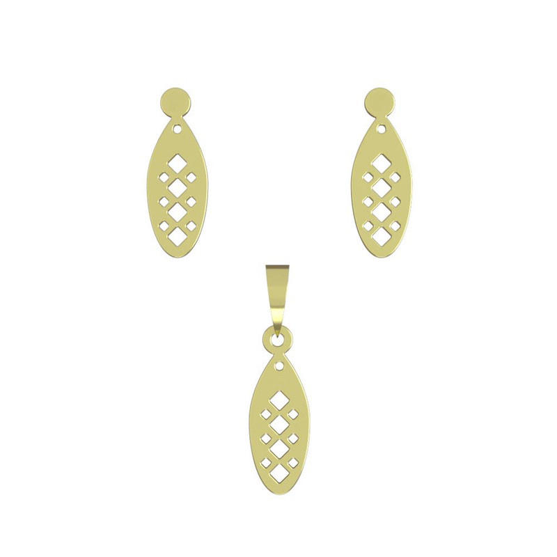 نیم ست طلا 18 عیار زنانه مدوپد مدل هندسی کد NA11613