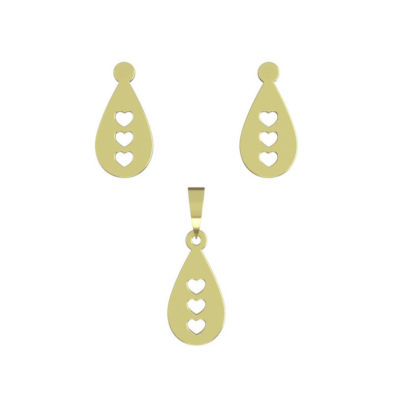 نیم ست طلا 18 عیار زنانه مدوپد مدل قلب کد NA11619