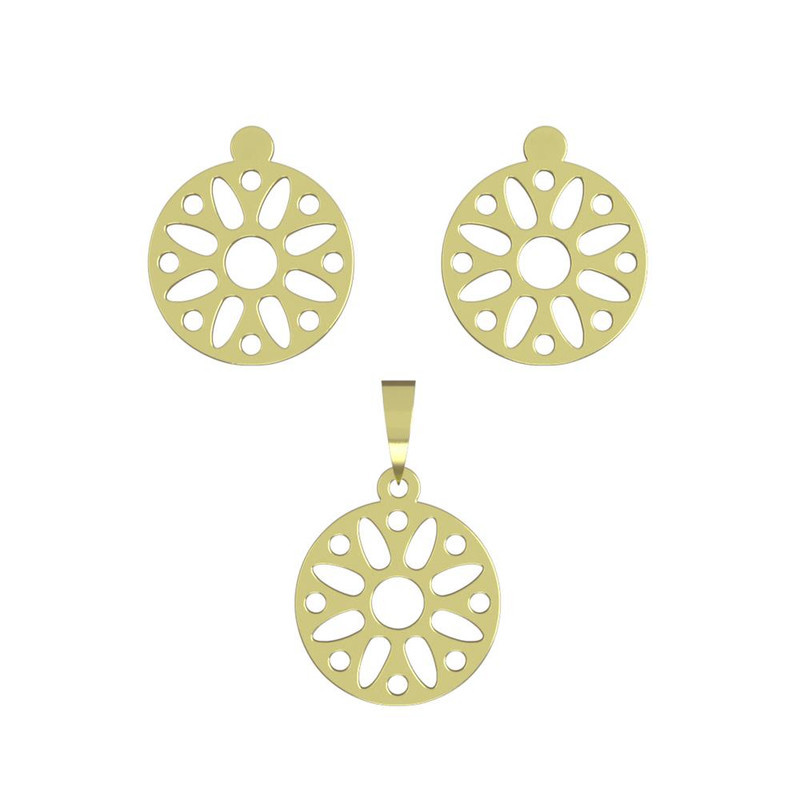 نیم ست طلا 18 عیار زنانه مدوپد مدل هندسی کد NA11623