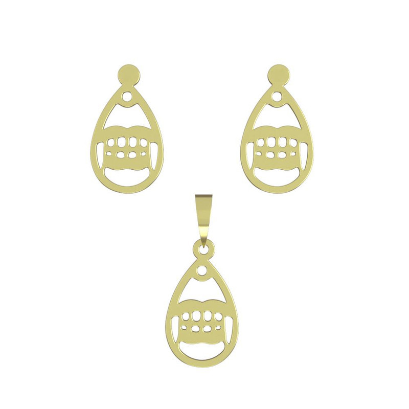 نیم ست طلا 18 عیار زنانه مدوپد مدل هندسی کد NA11641