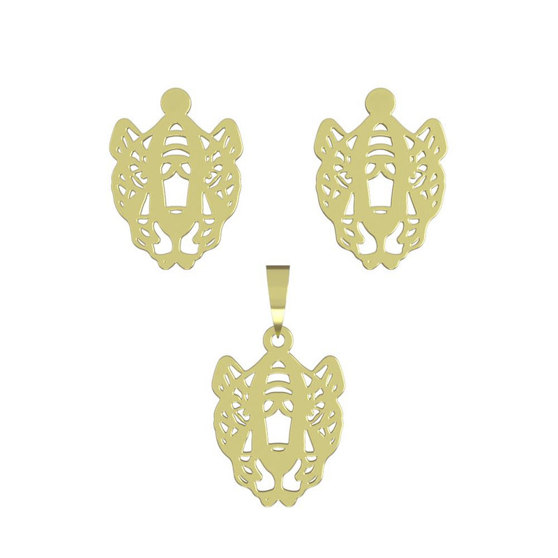 نیم ست طلا 18 عیار زنانه مدوپد مدل ببر کد NA11644