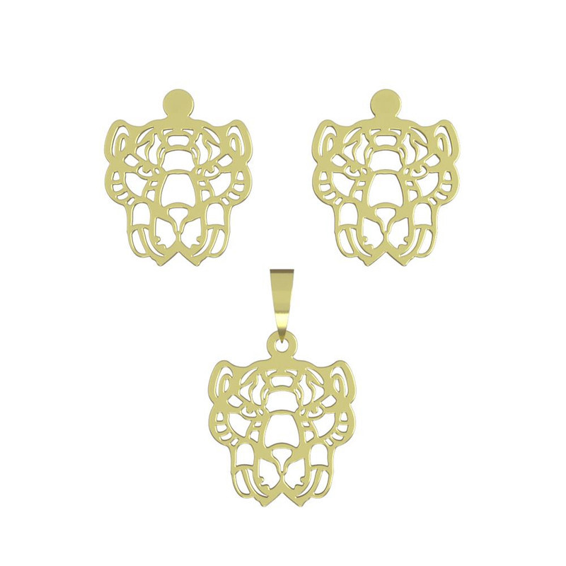 نیم ست طلا 18 عیار زنانه مدوپد مدل ببر کد NA11646