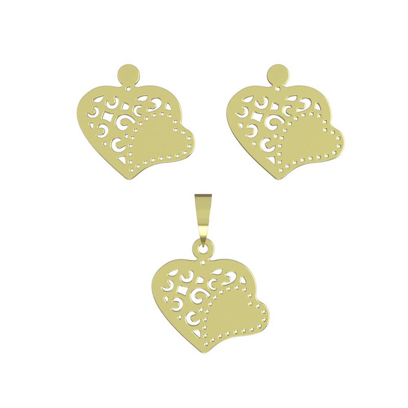 نیم ست طلا 18 عیار زنانه مدوپد مدل قلب کد NA11654