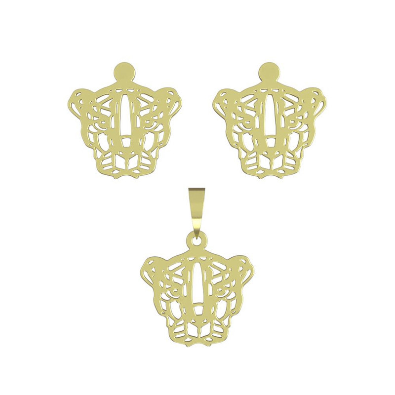 نیم ست طلا 18 عیار زنانه مدوپد مدل ببر کد NA11681