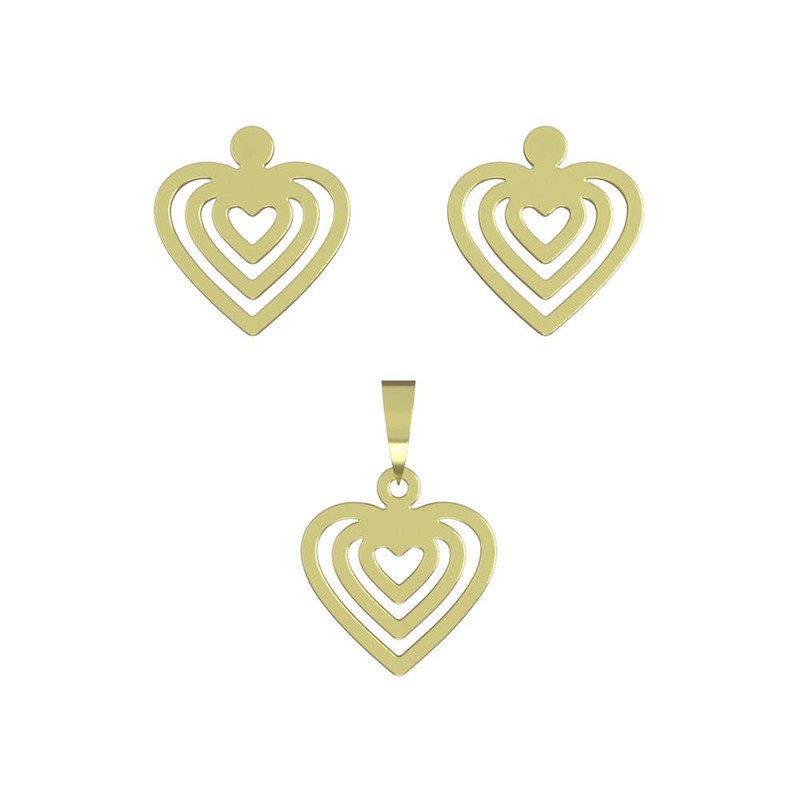 نیم ست طلا 18 عیار زنانه مدوپد مدل قلب کد NA11695