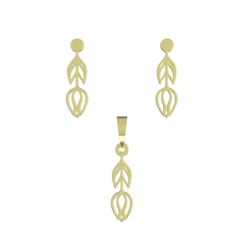 نیم ست طلا 18 عیار زنانه مدوپد مدل گل کد NA11724 نیم ست طلا 18 عیار زنانه مدوپد مدل گل کد NA11724